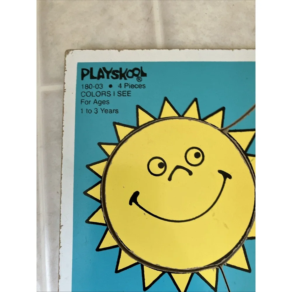 Vintage 1985 Playskool Colors I See 4 Piece Puzzle #180-03 Ages 1-3 Years USA